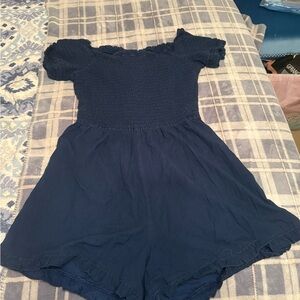Navy Blue Jean Off-Shoulder Romper American Eagle XXL